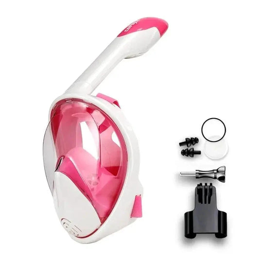 Mandotos seamless snorkel dive mask with clear lens and adjustable strap, designed for underwater exploration and comfort.