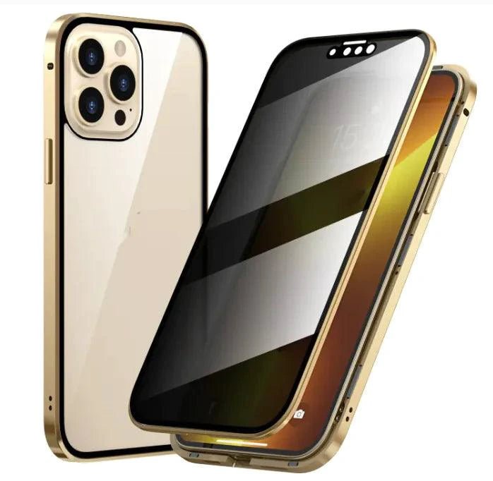 Mandotos SecureGuard privacy phone case in black with secure locking mechanism and sleek protective design.