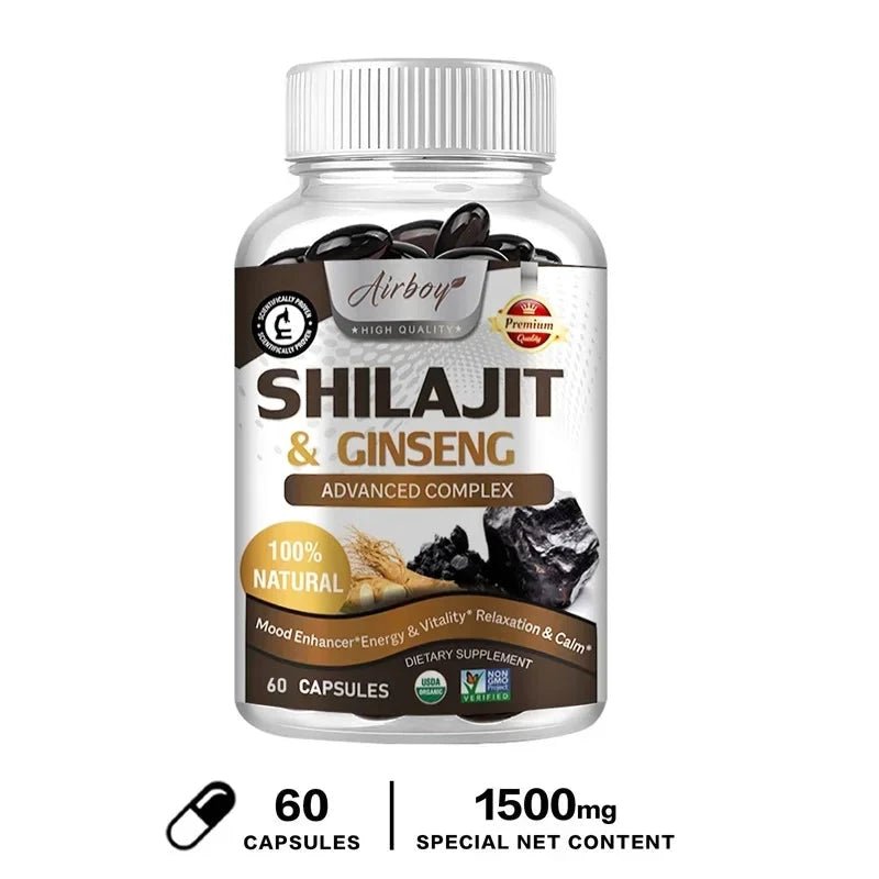Mandotos Shilajit natural energizer supplement with dark resin-like form, used to rejuvenate the body and boost mental clarity.