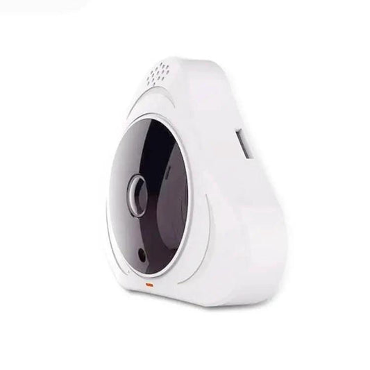 Mandotos smart home security camera with wide-angle lens, mounted on wall for indoor surveillance and home safety monitoring.