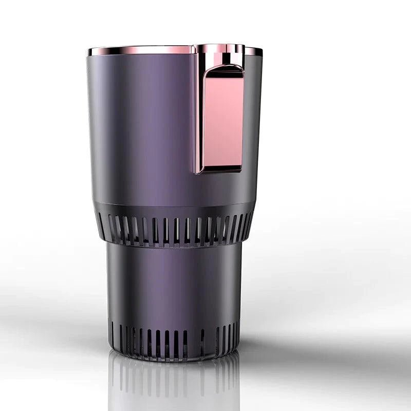 Mandotos SmartTemp Auto Cup Holder with temperature control for cars, showing digital display and adjustable temperature settings.