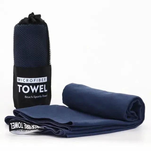 Mandotos Speedy Absorb Microfiber Towel showing its soft fabric and compact size perfect for quick drying and travel.