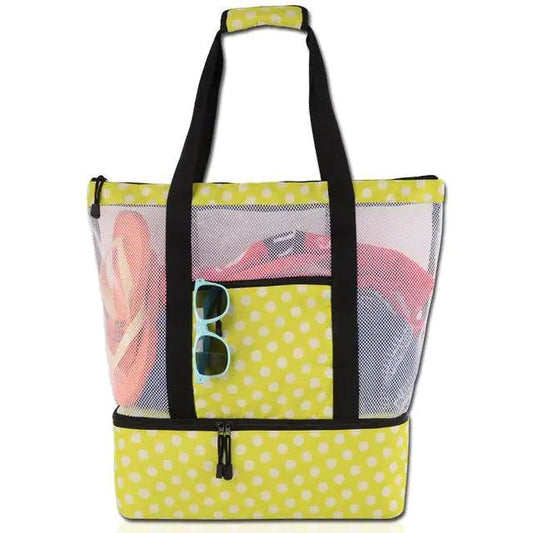Mandotos summer beach cooler tote with insulated interior, lightweight design, and sturdy handles for easy carrying.