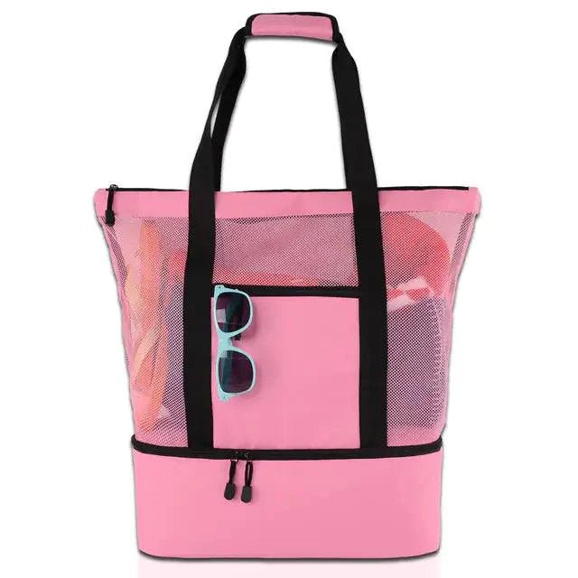 Mandotos summer beach cooler tote bag with insulated interior and adjustable shoulder strap, perfect for outdoor picnics