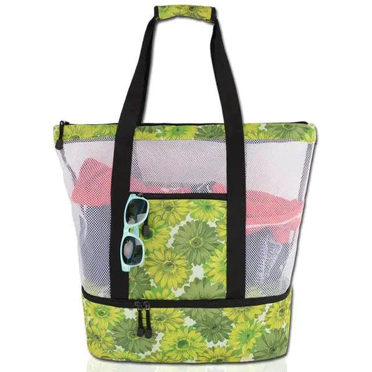 Mandotos Summer Beach Cooler Tote with insulated interior and sturdy handles, perfect for picnics and beach days.