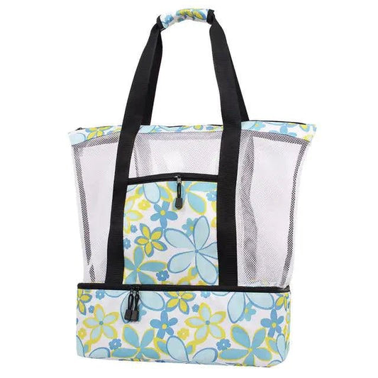 Mandotos Summer Beach Cooler Tote with insulated interior and sturdy handles, perfect for carrying drinks and snacks to the beach.