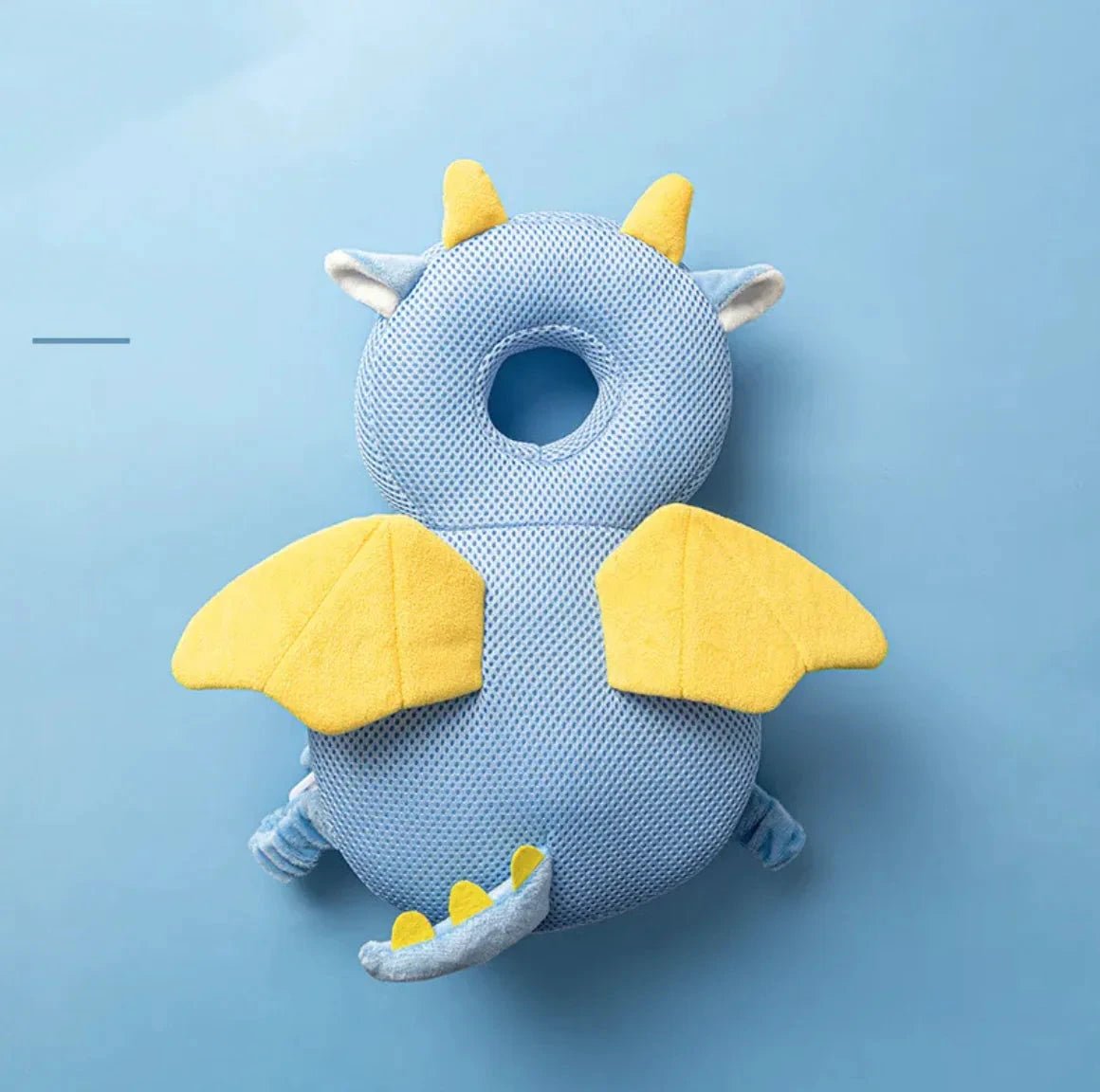 Mandotos toddler head protection pad with soft padding and adjustable straps, designed to safeguard young children's heads during play.