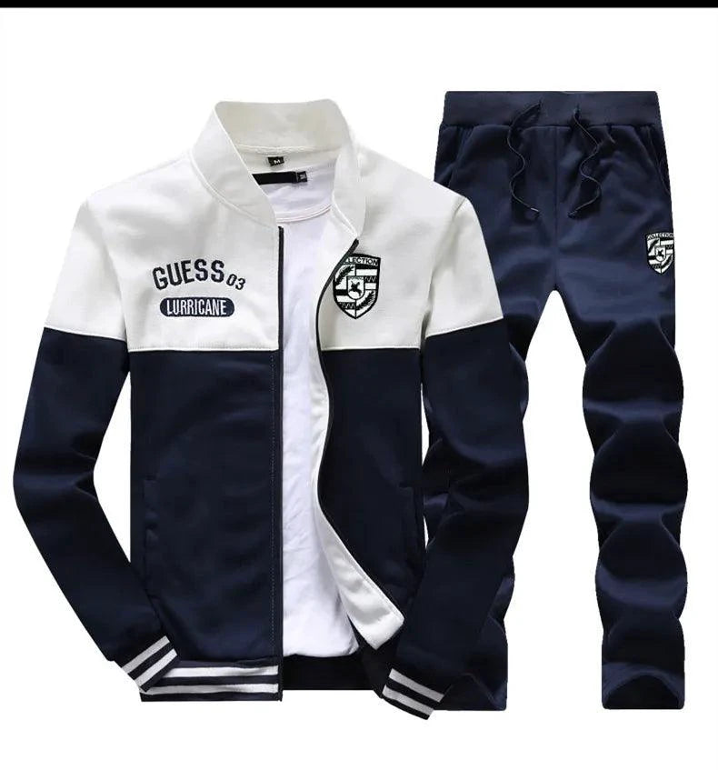 Mandotos two-piece men's casual pants and sweater set, featuring comfortable fabric and relaxed fit for everyday wear.