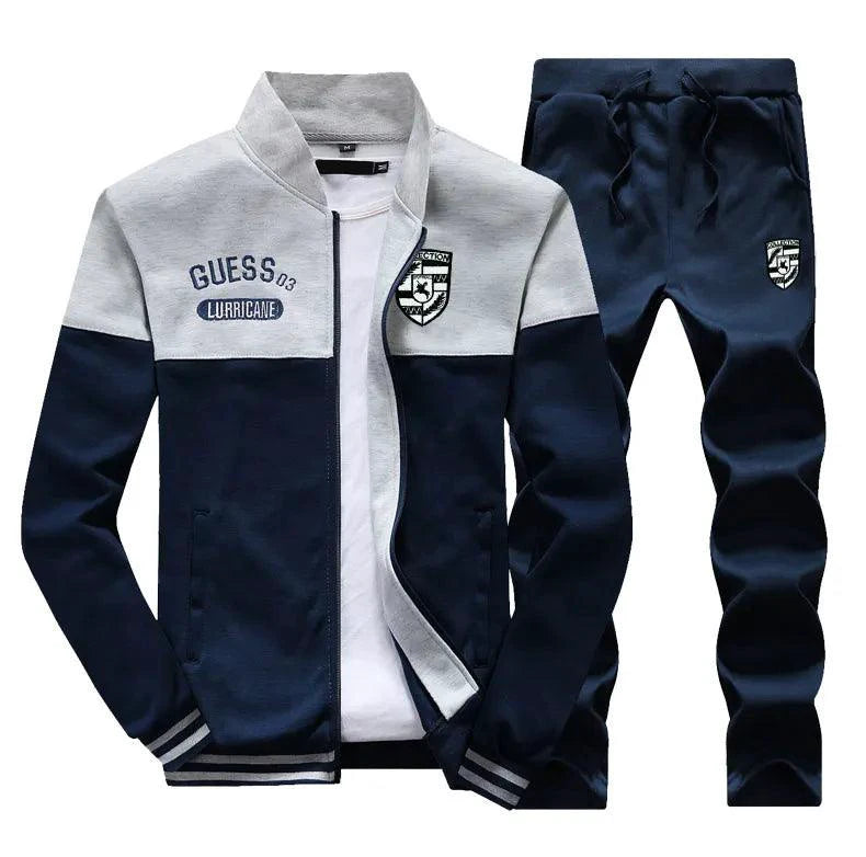 Mandotos two-piece men's casual pants and sweater set, featuring comfortable fabric and relaxed fit for everyday wear