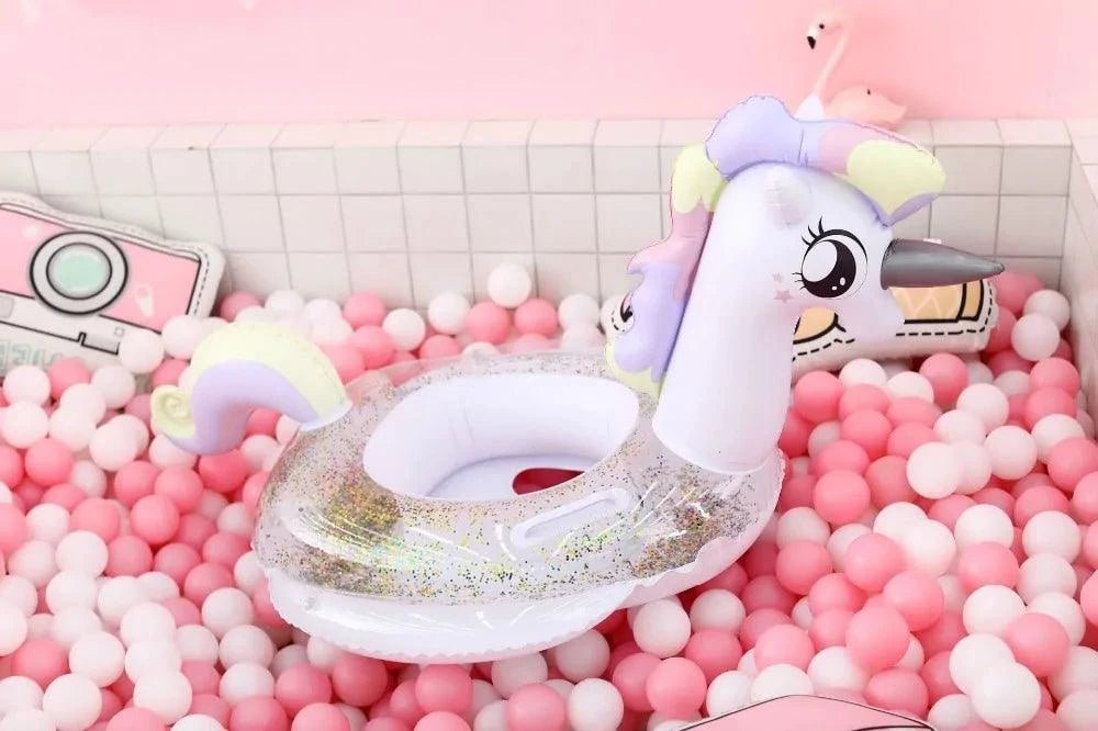 Mandotos Unicorn Bliss Inflator air pump for magical party decorations with colorful unicorn design and compact size.