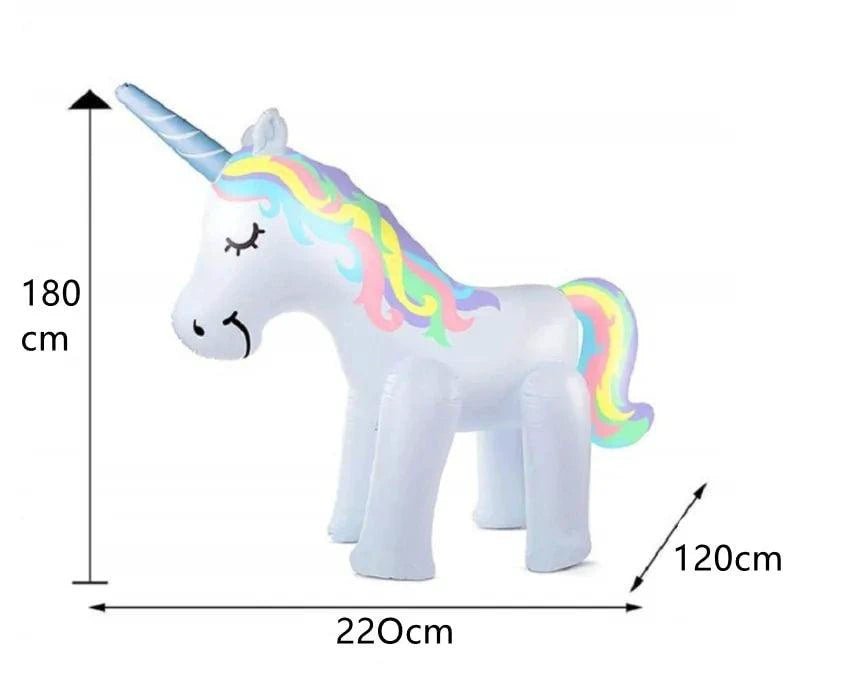 Mandotos Unicorn Magic Water Sprayer featuring a colorful unicorn design, perfect for fun and cooling off on hot days.