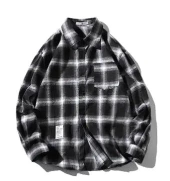 Unisex checkered long sleeve shirt by MANDOTOS featuring a classic pattern and button-up front in casual style