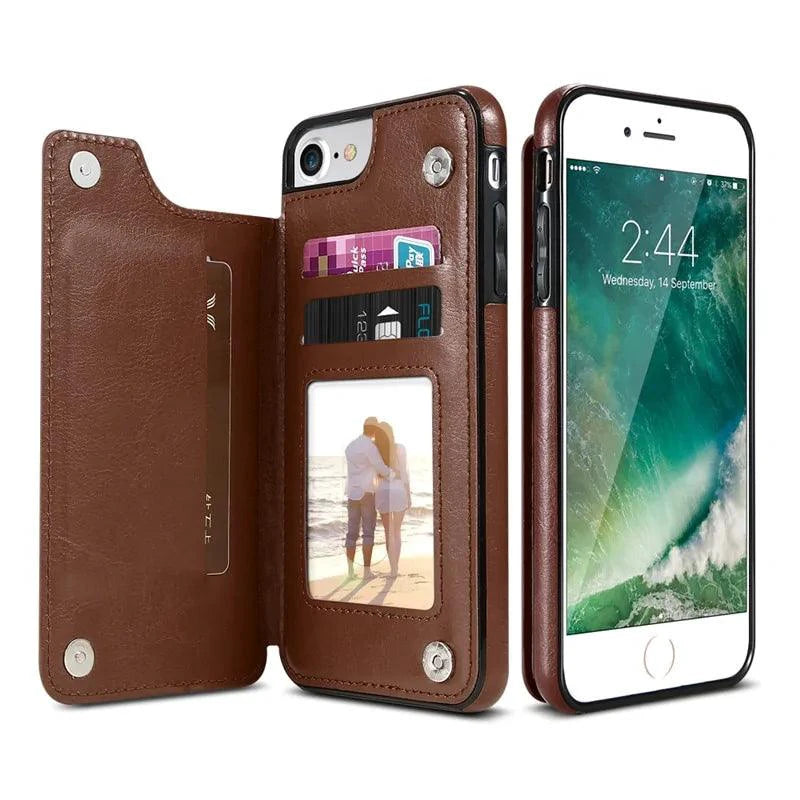 Vintage leather organizer by MANDOTOS with multiple compartments and a classic design, featuring durable leather and detailed stitching.