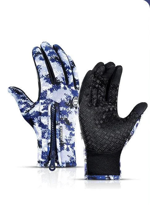 Mandotos WarmRide Touch Gloves in black, featuring touchscreen-compatible fingertips and cozy fleece lining for winter warmth.