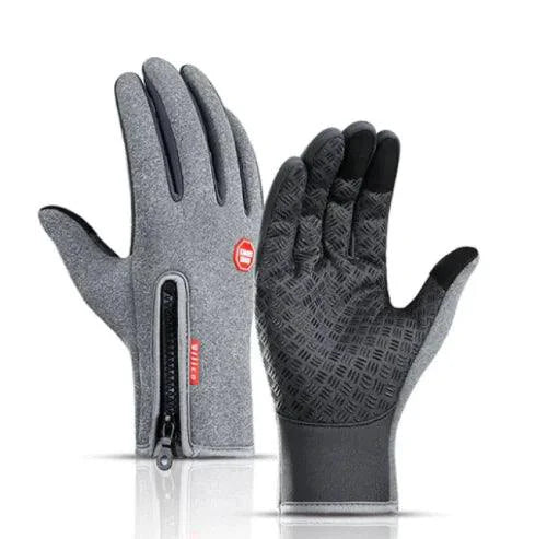 Mandotos WarmRide Touch Gloves in black, featuring touchscreen-friendly fingertips for cold weather outdoor use.