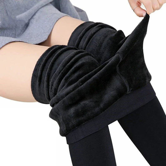 Mandotos winter women's leggings in solid color velvet with high waist, stretchy and warm for cold weather.