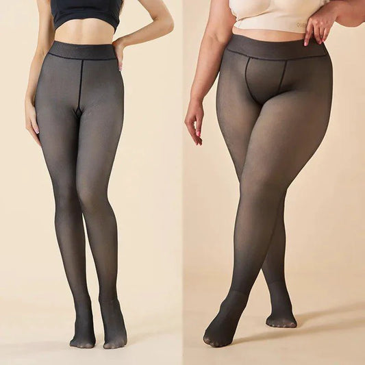 Mandotos Winter Velvet Fleece Thermal Tights, high waist slim pantyhose, soft fleece lining for warmth and comfort.