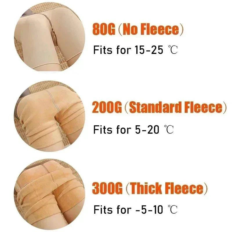 Mandotos winter velvet fleece thermal tights, high waist slim pantyhose in black, designed for warmth and comfort.