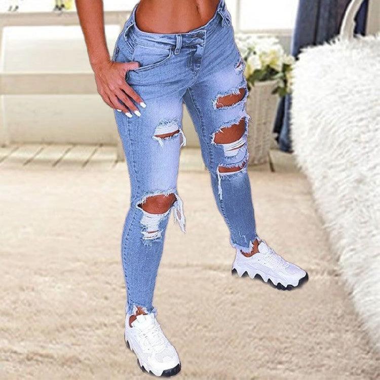 Mandotos women's brushed denim cargo pants featuring a stretchy, stylish fit with versatile and comfortable design.