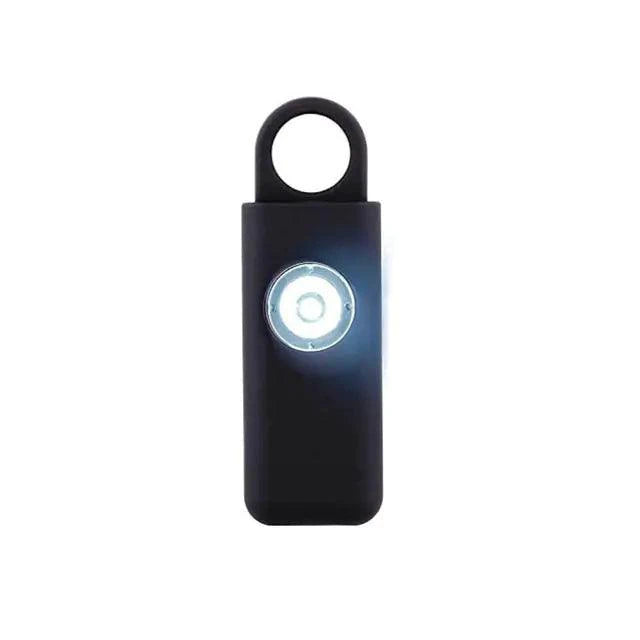 Mandotos women's self-defense safety alarm with keychain and LED light for personal security and easy portability.
