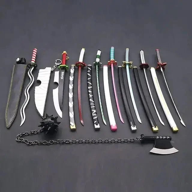 Mandotos Zenitsu Agatsuma Katana toy with detailed orange and black handle and silver blade, designed for collectible display.