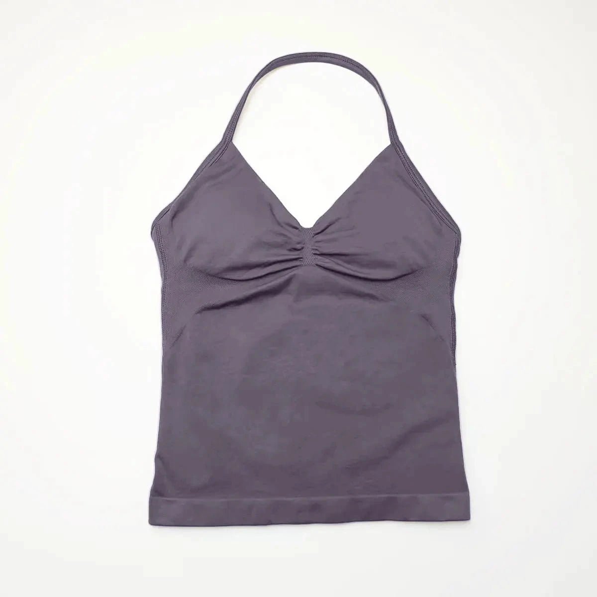NCLAGEN Impact longline strappy sports yoga vest for women, open-back gym tank top with halter design for running and workouts