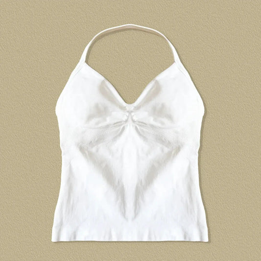 NCLAGEN Impact longline strappy women's yoga and workout tank top with open back design, suitable for running and fitness activities.