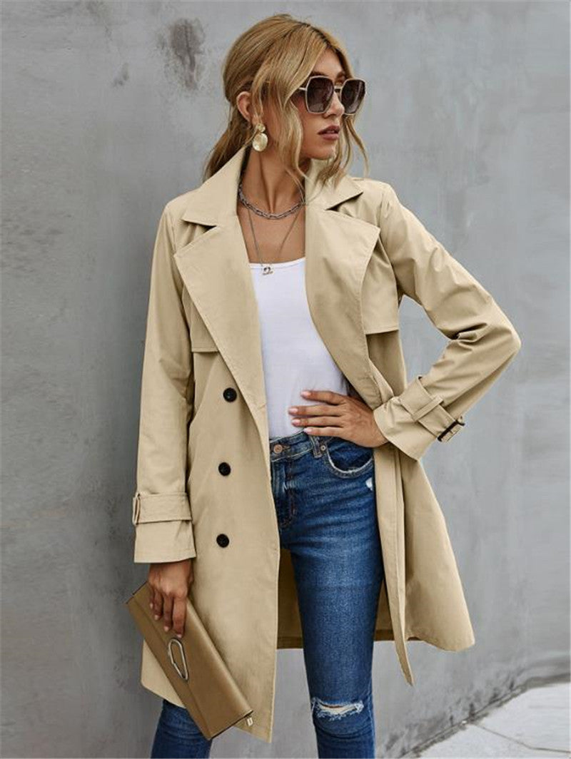 Chic Women's Double Breasted Trench Coat