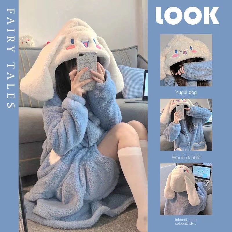 Comfy Cartoon Velvet Pajama Set