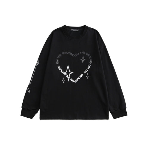 Women's Casual Long Sleeve Heart Tee