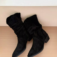 Point Toe Block Heels Boots