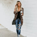 Chic V-neck Leopard Print Jacket