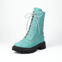 Women’s Chunky Heel Mid-Calf Dr. Style Boots – Large Size Fall & Winter Boot