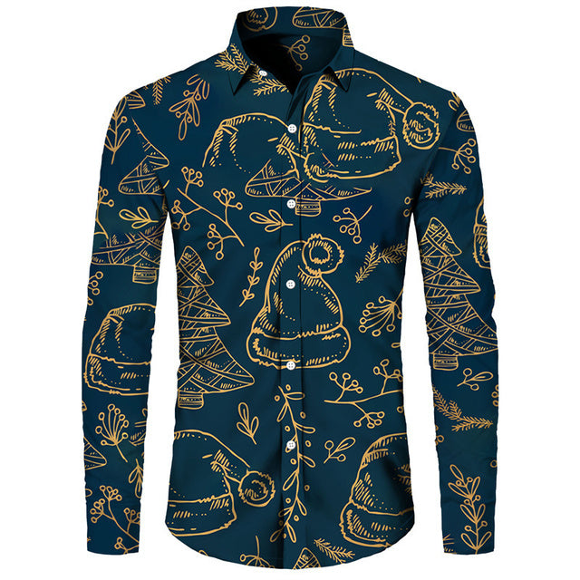 Festive Hawaiian Men's Polyester Shirt