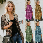 Chic V-neck Leopard Print Jacket