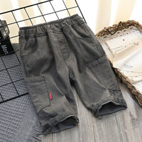 Light blue cotton children's pants from Ancient Energy, loose summer pants for middle school kids with a thin, breathable design.