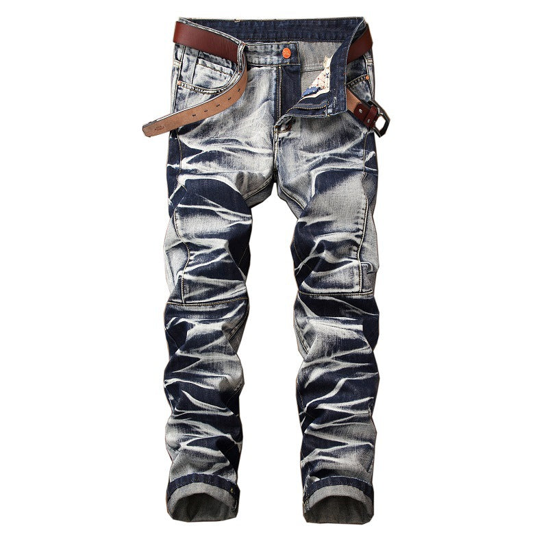 Retro Straight-Leg Tie-Dye Jeans