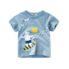 Children's short-sleeved boys' t-shirt by Ancient Energy, baby clothing in vibrant colors, casual and comfortable for boys.