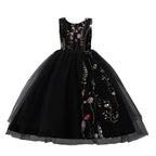Embroidered kids dress for ages 4 to 15 by Ancient Energy, featuring colorful floral embroidery and a comfortable fit.