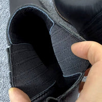 Women’s Retro Square-Toe Mid-Heel Chunky Leather Boots
