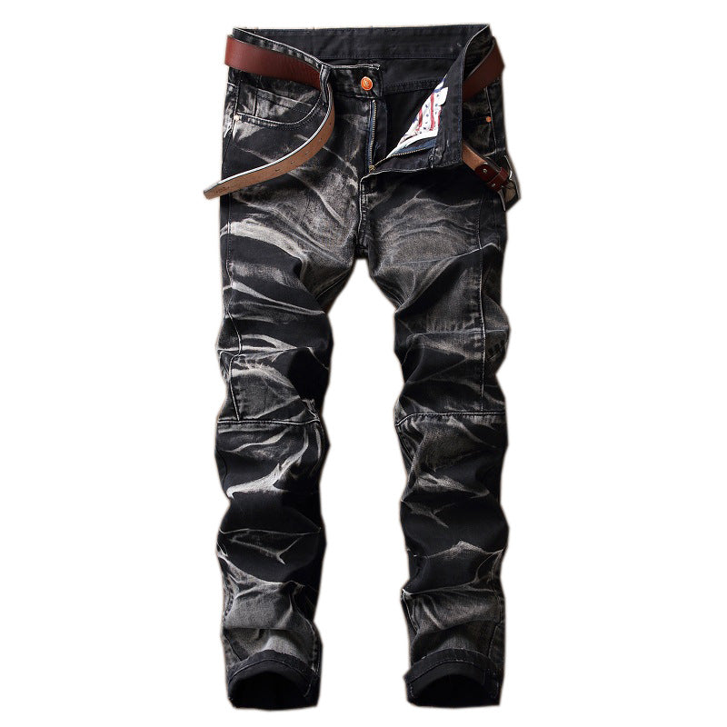 Retro Straight-Leg Tie-Dye Jeans
