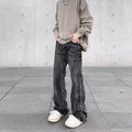 Urban Washed Distressed Wide-Leg Denims
