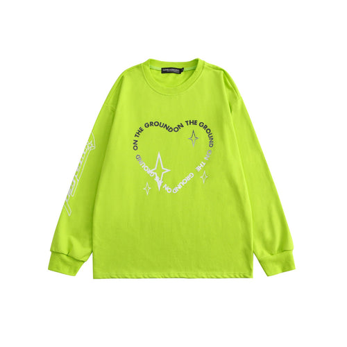 Women's Casual Long Sleeve Heart Tee