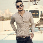 Men's Classic Henley Long Sleeve Tee