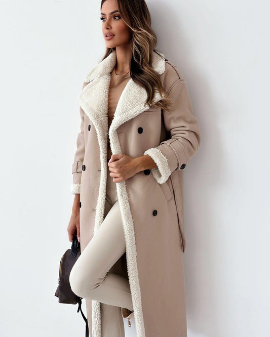 Women’s Belted Double-Breasted Winter Trench Coat