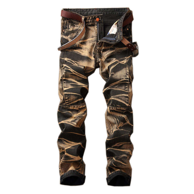 Retro Straight-Leg Tie-Dye Jeans