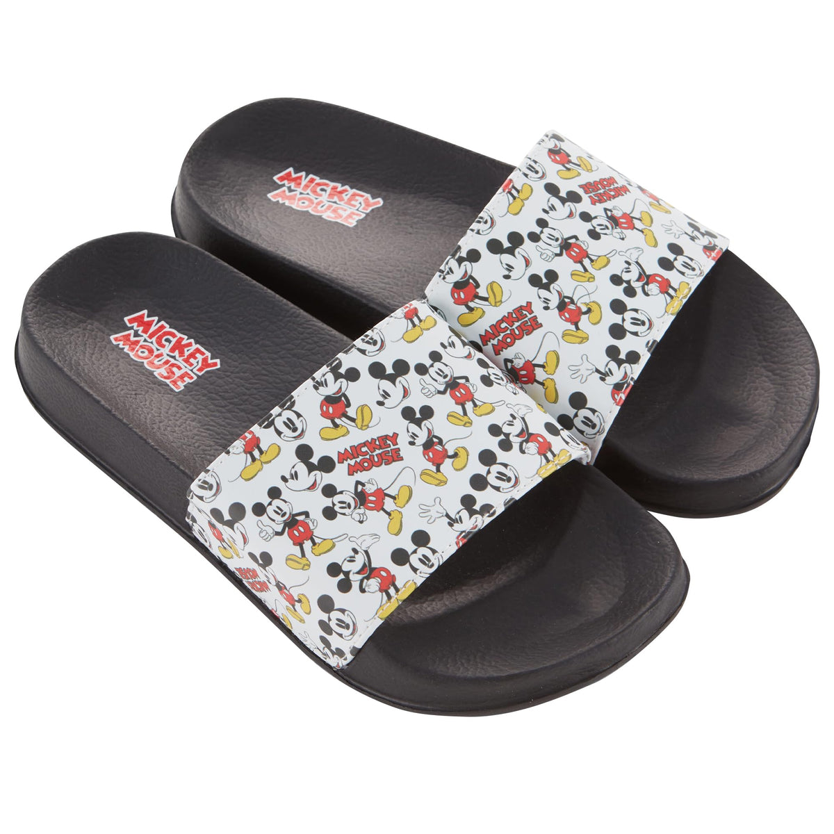 Mickey & Minnie Classic Slide Sandals - Black White