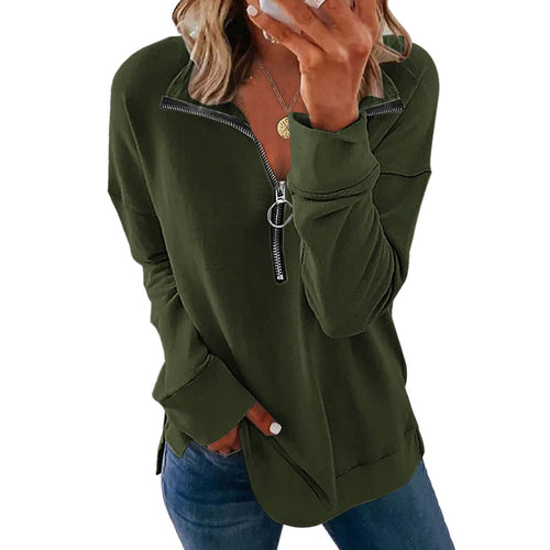 Euro-American Zip Detail Casual Tee