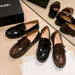 Women's Chunky Heel Buckle Loafer Shoes