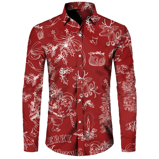 Festive Hawaiian Men's Polyester Shirt
